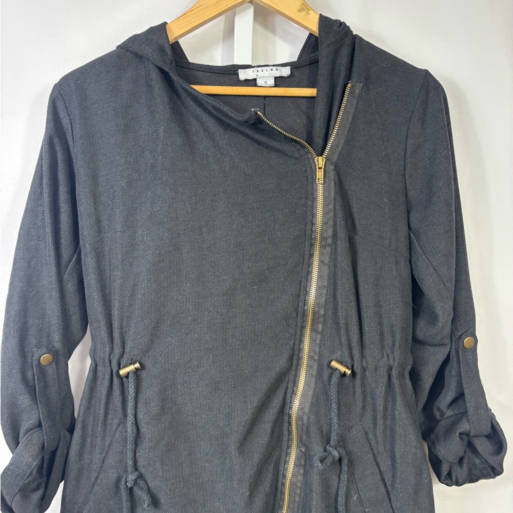FAVLUX Dark Gray Hoodie with Gold Accents